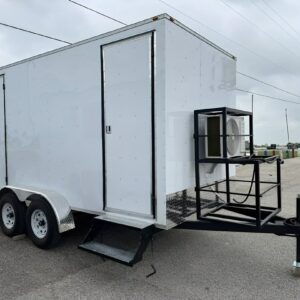 upscale 2 station portable restroom Trailer 7'x14'